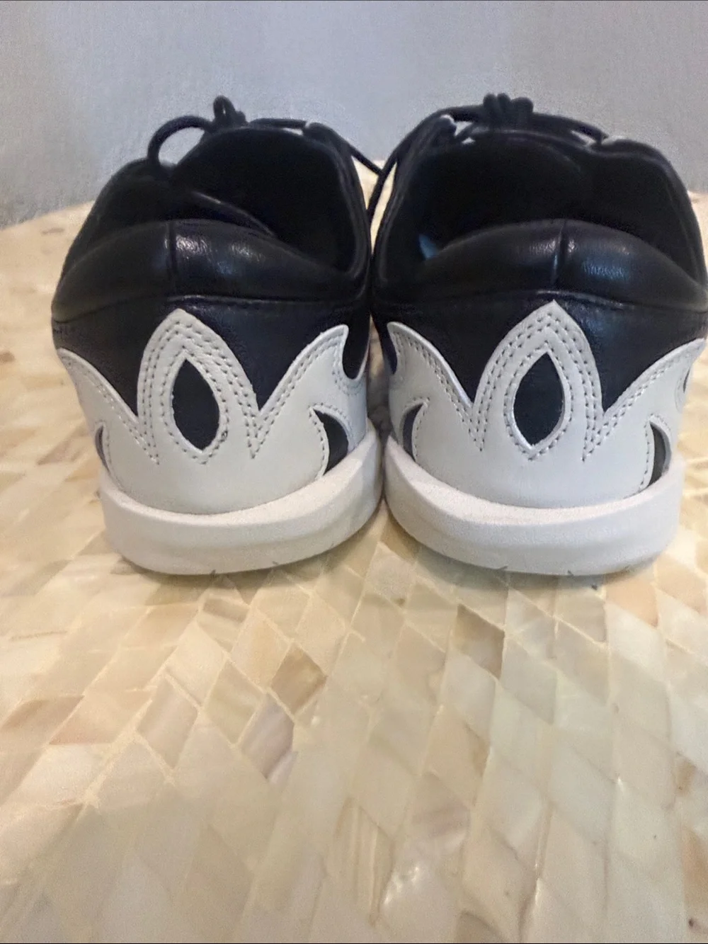 Yohji Yamamoto Black and White Striped Leather Sneakers size 5